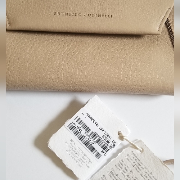 Brunello Cucinelli Leather Wallet-On-Strap Sand - Picture 13 of 16